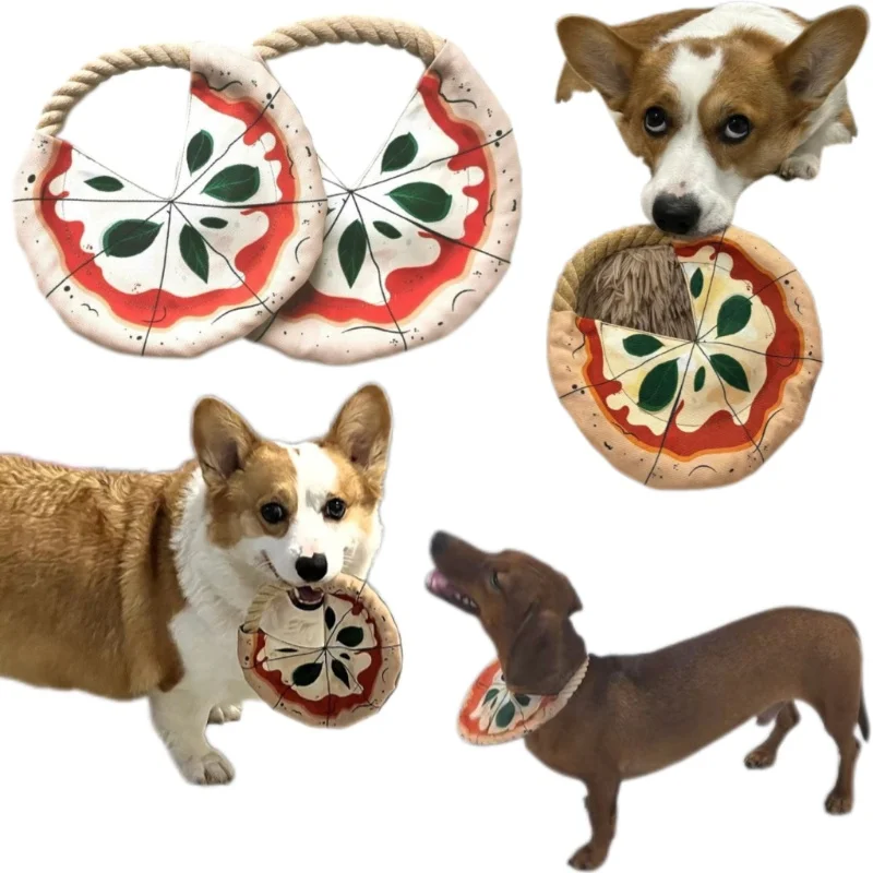 Juguetes educativos creativos para perros, pizza, mascotas, hierba al aire libre, juguetes interactivos, interacción de molienda, mejora la adquisición, juguetes para perros al aire libre