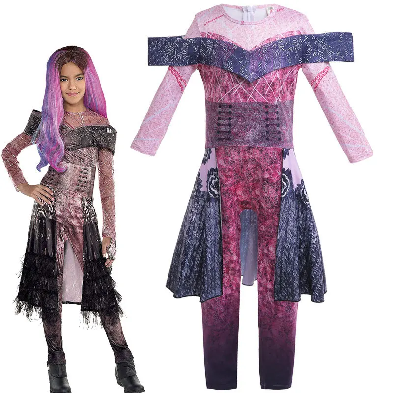 

Audrey Costume Girl Fantasia Halloween Costume For Kids Fancy Party Women Jumpsuit Evie Mal Cosplay Costume