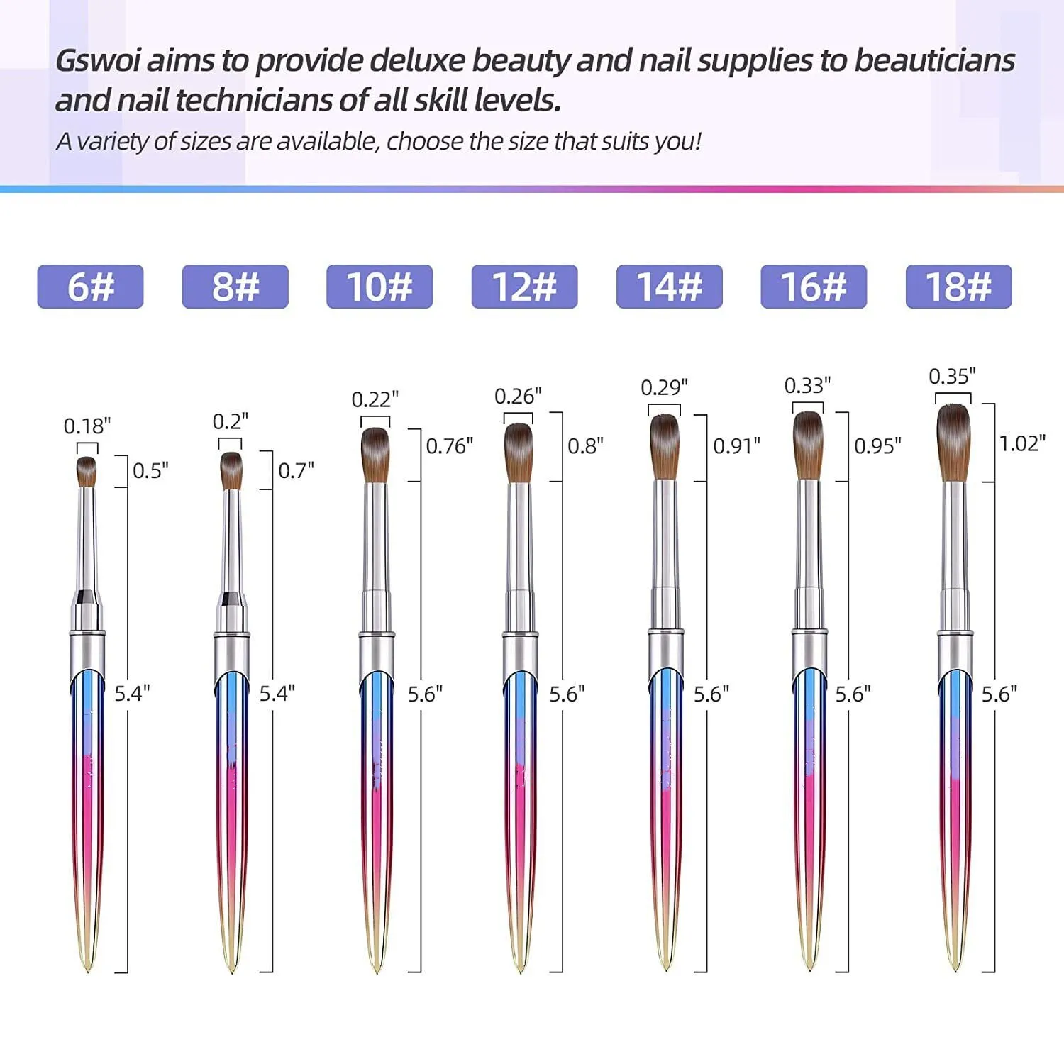 Acrylic Nail Brush With Cap Crystal Handle Liner Nail Art Gel Brush Nail Art Gel Brush Pen Nail Art Manicure Tools for UV Gel