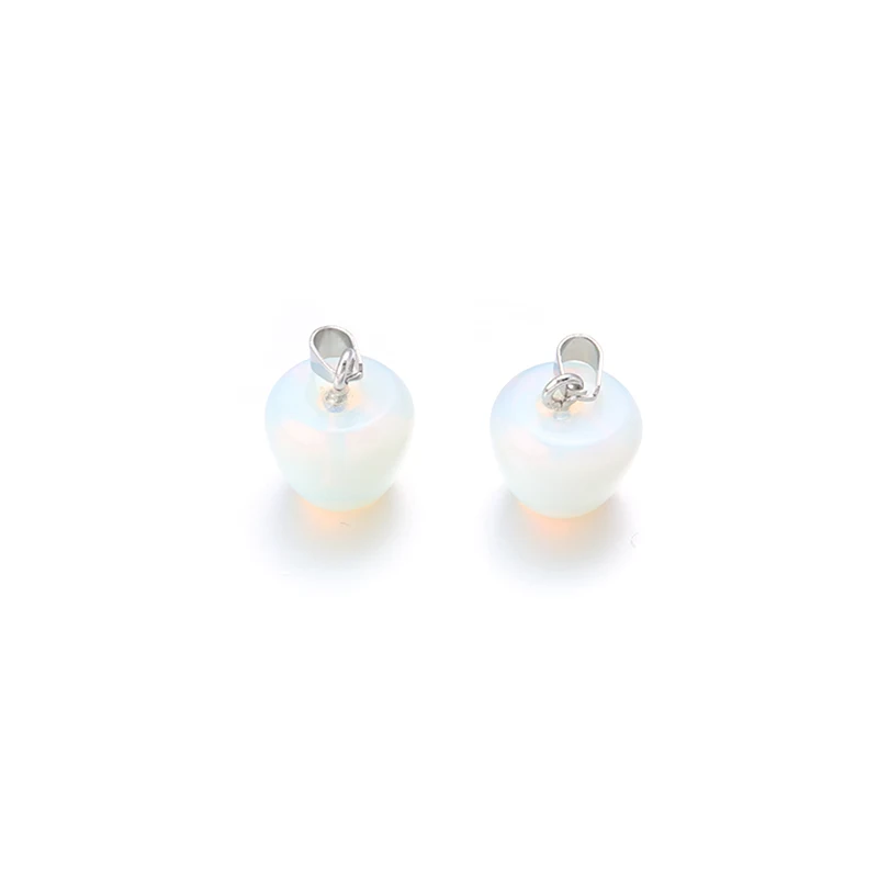 2pcs Natural Stone Apple Pendants for DIY Making