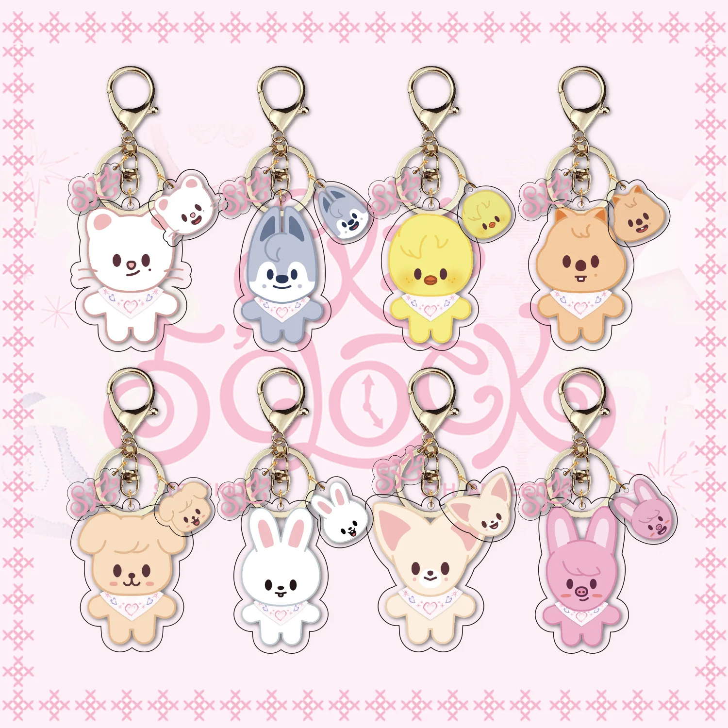 

New Skzoo Wolfchan Leebit Cute Stray Kids Cartoon Acrylic Keychain Bag Cartoon Accessories Student Pendant Bag Toy Fans Gift