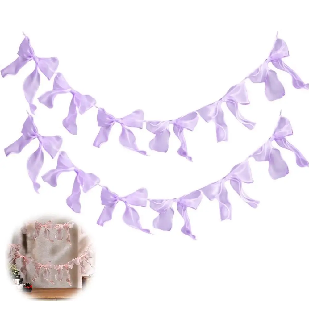 12 Stück elegante rosa Schleifengirlande für Kindergeburtstage, Hochzeiten, Brautpartys, Babypartys, Wanddekoration, hängende Ornamente ﻿ – Detail 4