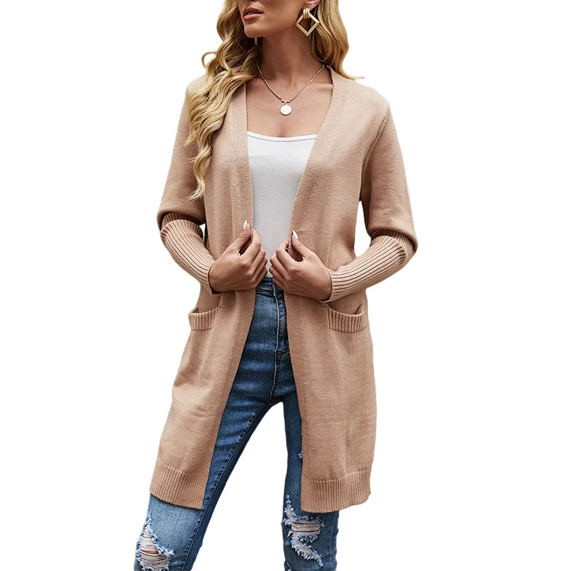 

Tilorraine Autumn and winter 2023 new solid long sweater loose European and American sweater women cardigan coat tops