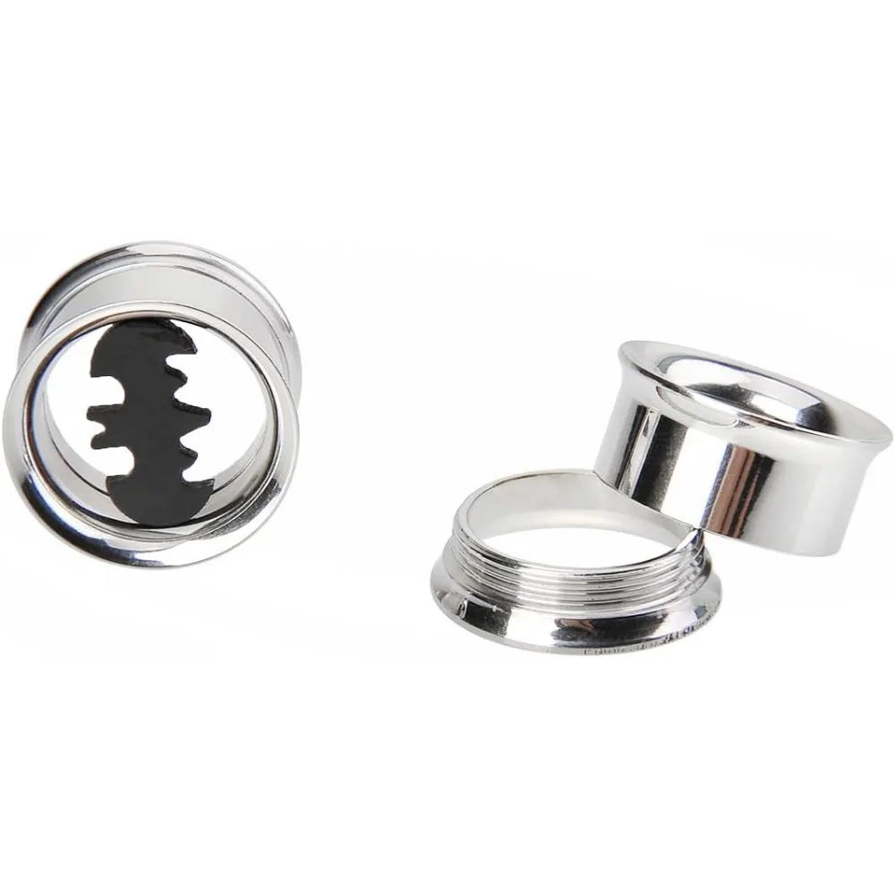 2 Paar hochwertige 316L Edelstahl Schraub-Ohrstecker, Tunnel-Plugs/Channel Double Horn Expander Piercing-Schmuck 2g-5/8 Zoll – Detail 4