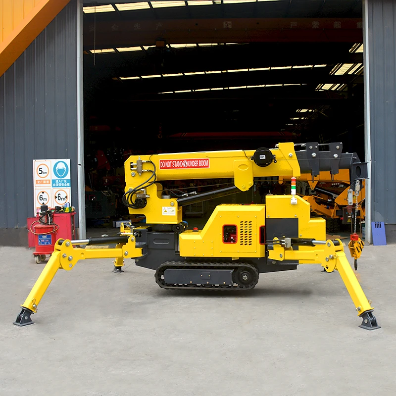 1/2/3/5/6Ton Mini Crawler Spider Crane with Telescopic Boom , Wireless Remote Control , Dual Power for Versatile Use