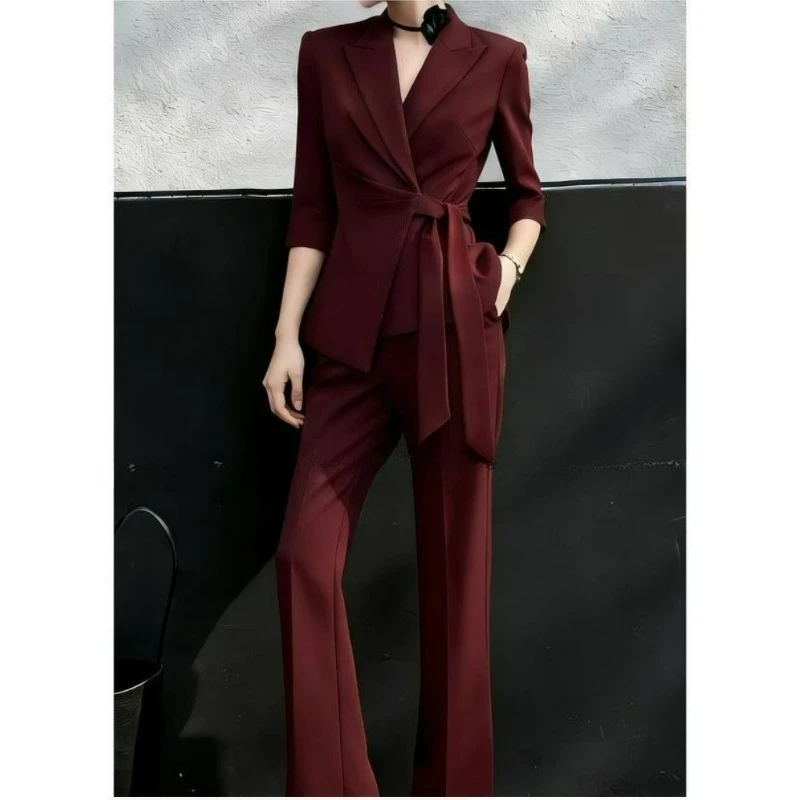 Unique and Beautiful Outfit High-end Suit Set Women's Suit Jacket Pants Fashionable Simple Elegant and Atmospheric Two-piece Set