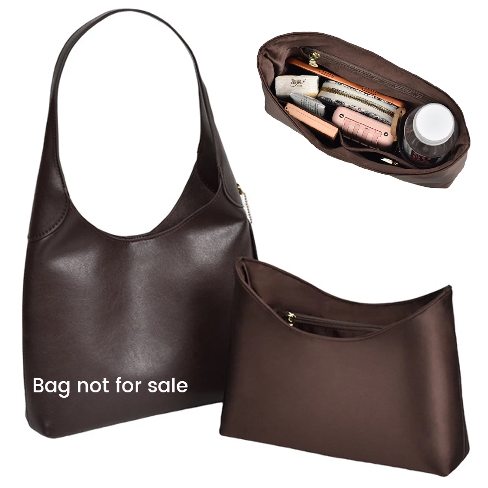 Nylon Purse Organizer Inserts for Brooklyn 28 Insert Keeps Tote Handbag (Coffee Black)