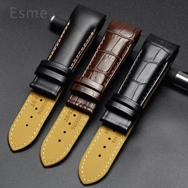 For Tissot 1853 Couturier Arc Interface Watchband Butterfly Clasp Male Cowhide Leather Watch Strap T035407 T035410 T035617 627