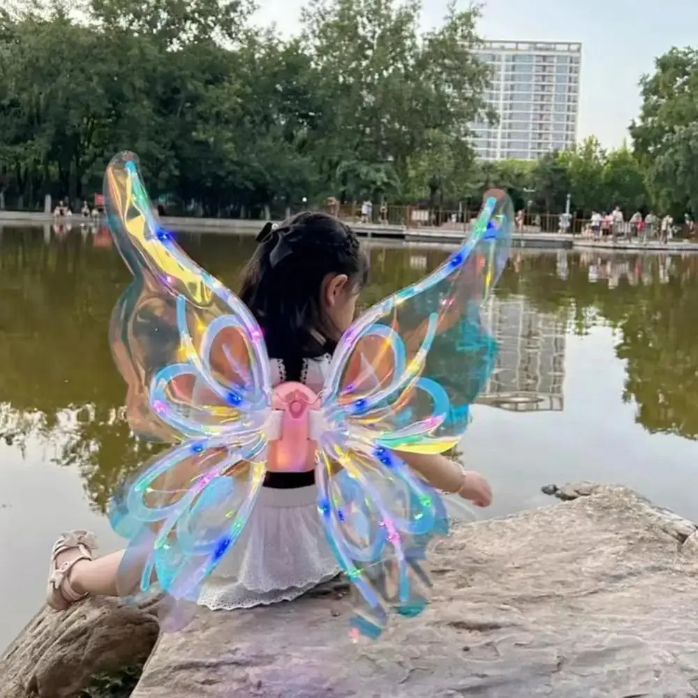 Creative LED Electric Butterfly Wings with Light Music Moving Wings Glowing Electric Fairy Wings Shimmering Colorful Shiny