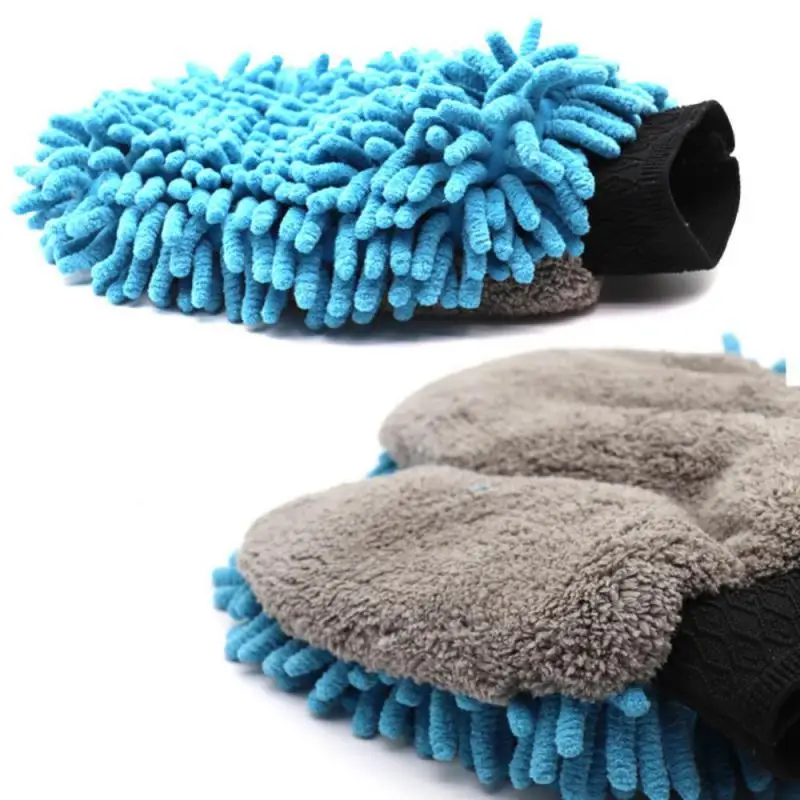 Waterproof Car Wash Microfiber Chenille Gloves Thick Car Cleaning Mitt Wax Detailing Brush Auto Care Double-faced Glove