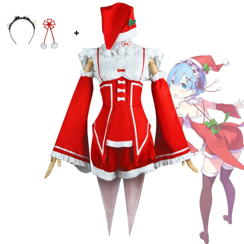 qq 123 أنيمي رام ريم والشعر المستعار إعادة: الحياة في عالم مختلف من الصفر عيد الميلاد زي ملابس الهالوين التأثيرية