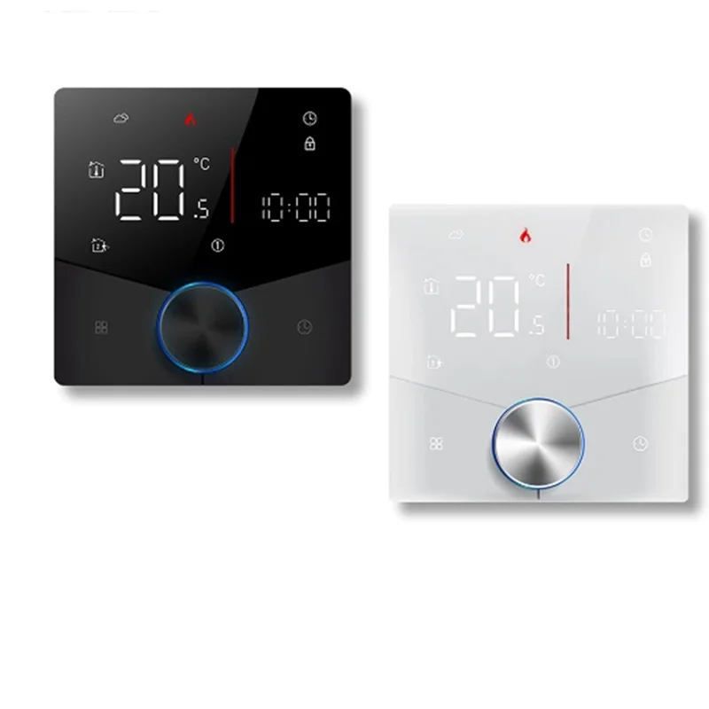 

Wifi Smart Heating Knob Thermostat LCD Display Touch Screen Temperature Controller (Electric Heating Black) Durable