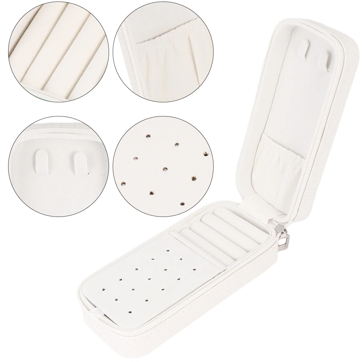 1Pcs Exquisite Jewelry Box Small Case Perfect Gift for Girls with Soft Inner Protection White Jewlery Small Box