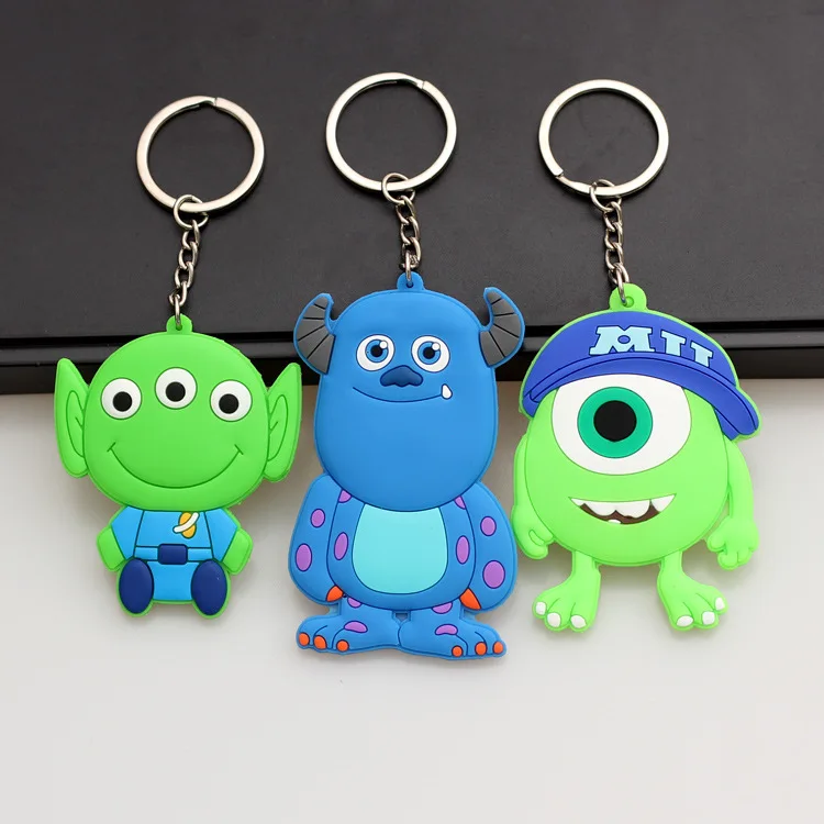 Cute Cartoon Monster University PVC Keychain Big Eyes Bag Back Pendant Anime Key Chain Cute Key Ring Boyfriend Gift Accesorios