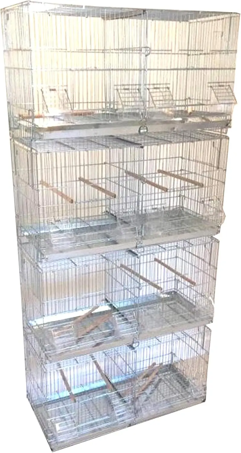 Large No Rust Galvanized Zinc Stackable Breeder Bird Flight Cage Side Breeding Nest Door with Removable Divider 30