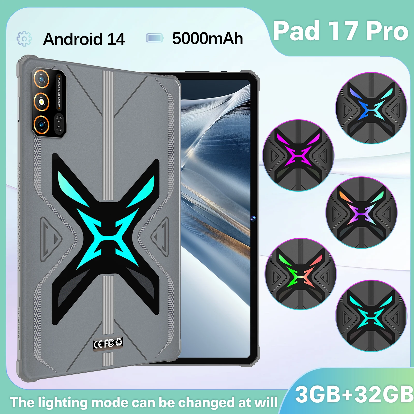 تابلت JDL Pad 17 Pro 10.1 بوصة أندرويد 14 3+32 جيجابايت 5000 مللي أمبير 360 °   جهاز لوحي مقاوم للصدمات 3G/LTE Global Bands بصمة الإصبع يفتح جهاز لوحي رائج البيع