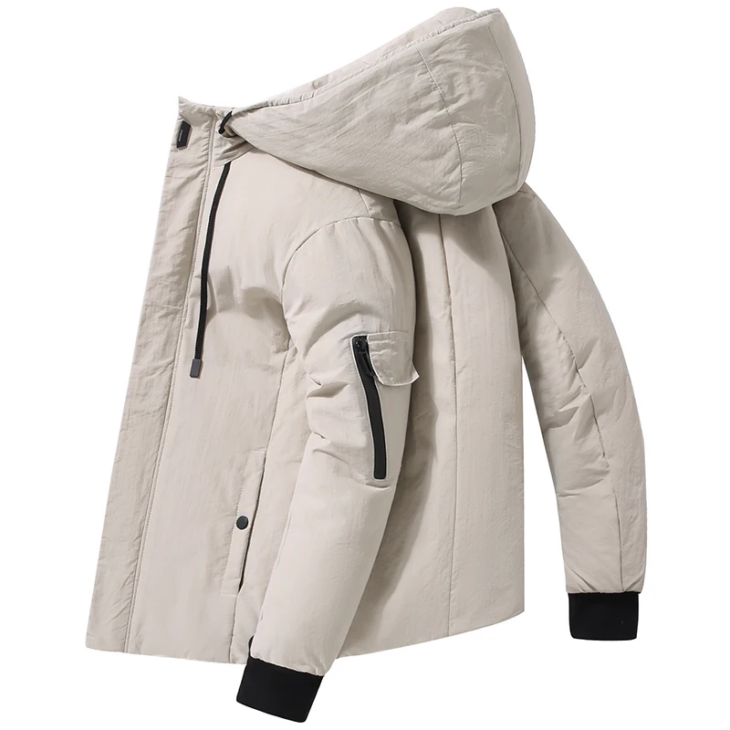 Solid Color Down Jacket High Quality Men Clothing Thickened Warm Parkas Wind-Resistant Outwear Comfortable Hot Roupas Masculinas