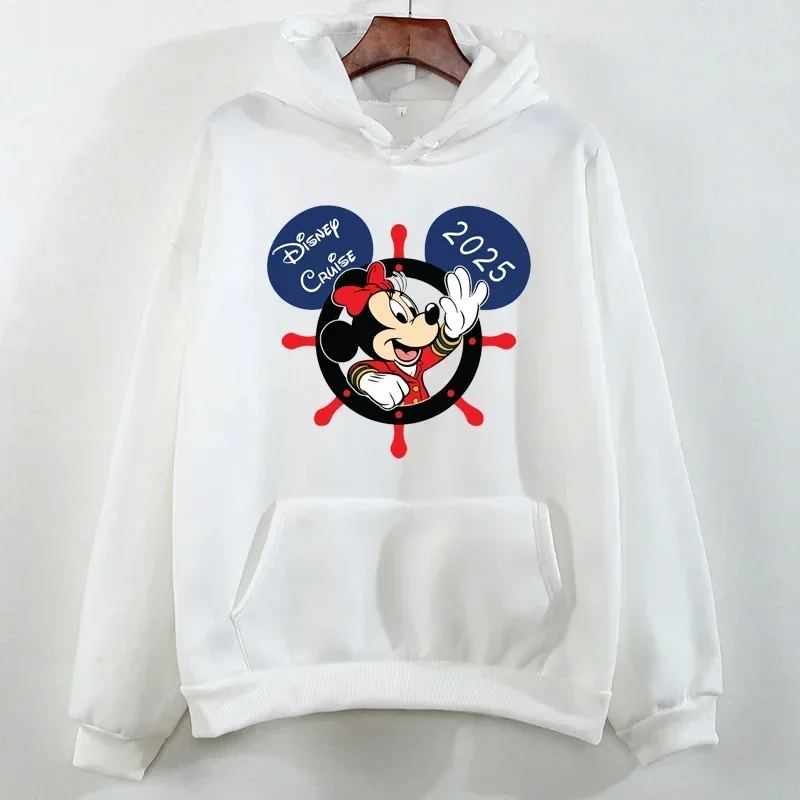 2025 Mickey Minnie Mouse Print Hoodies Lovely Style Graphic Hoodie Autumn Casual Long Sleeves Women\'s Sweatshirts Pullover Tops