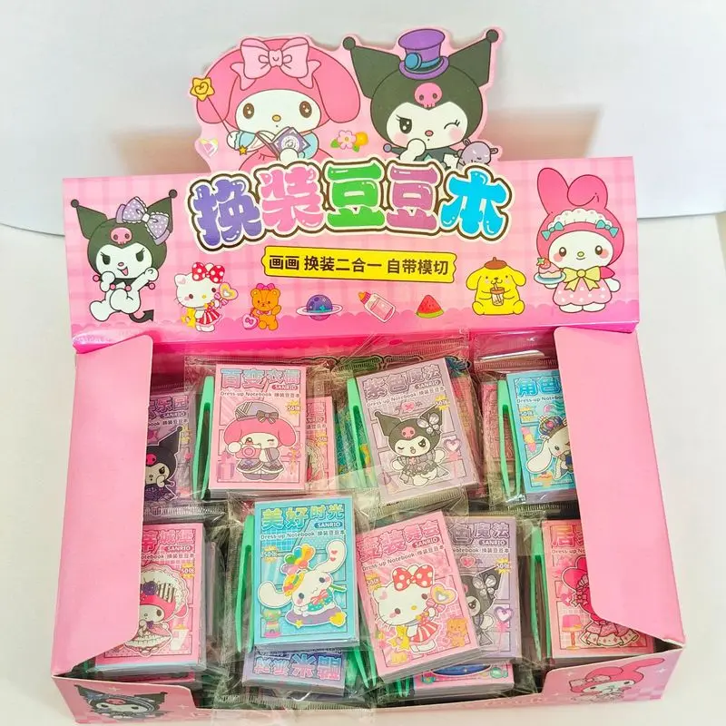 

48 шт., наклейка «Hello Kitty», креативная книга «сделай сам», сменная одежда, наклейка «два в одном», капибара, граффити, живопись, оптовая продажа