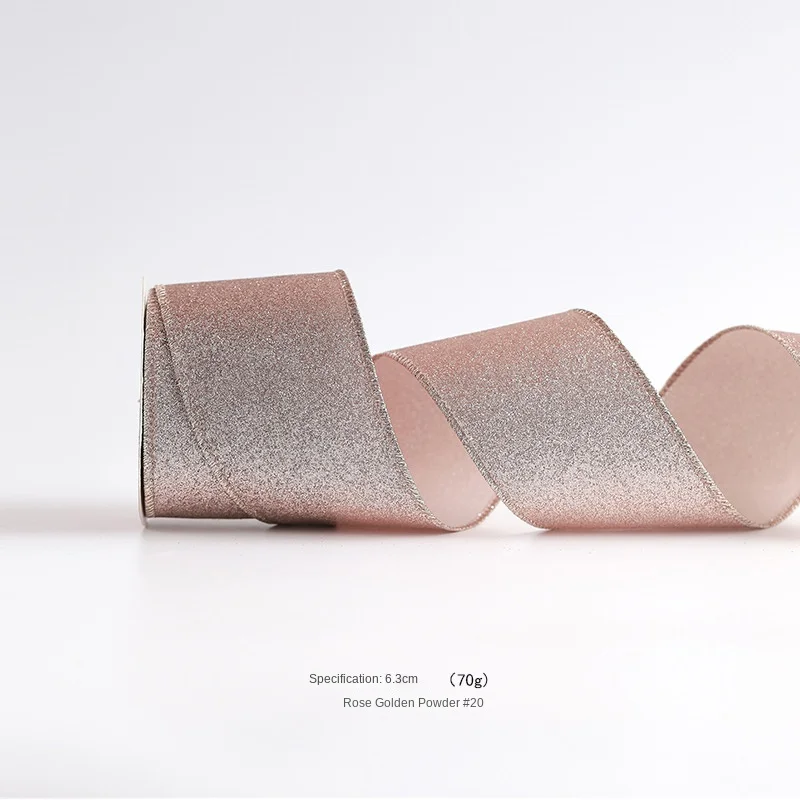 10 Yards Christmas Ribbons Rose Gold Wired Edge Weave Ribbon Imitation Hemp Material Christmas Gift Packaging