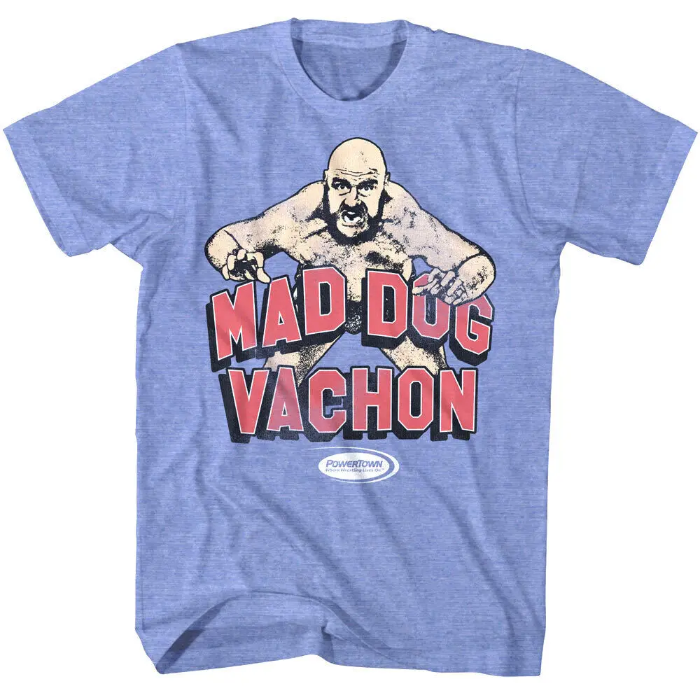 Camiseta de lucha libre Powertown para hombre, camisa de lucha, Mad Dog, Vachon, Wwf Pro Wrestler