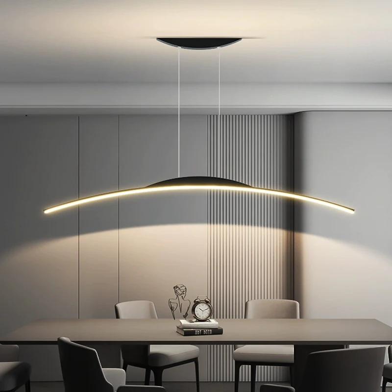 الحديثة الحد الأدنى استوديو مشبك طويل قلادة Led أضواء غرفة الطعام طاولة طعام مصمم بار غرفة الطعام الثريا luша #3