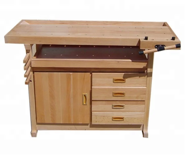 1260x610x840mm Beech woodworking bench with vise for sale