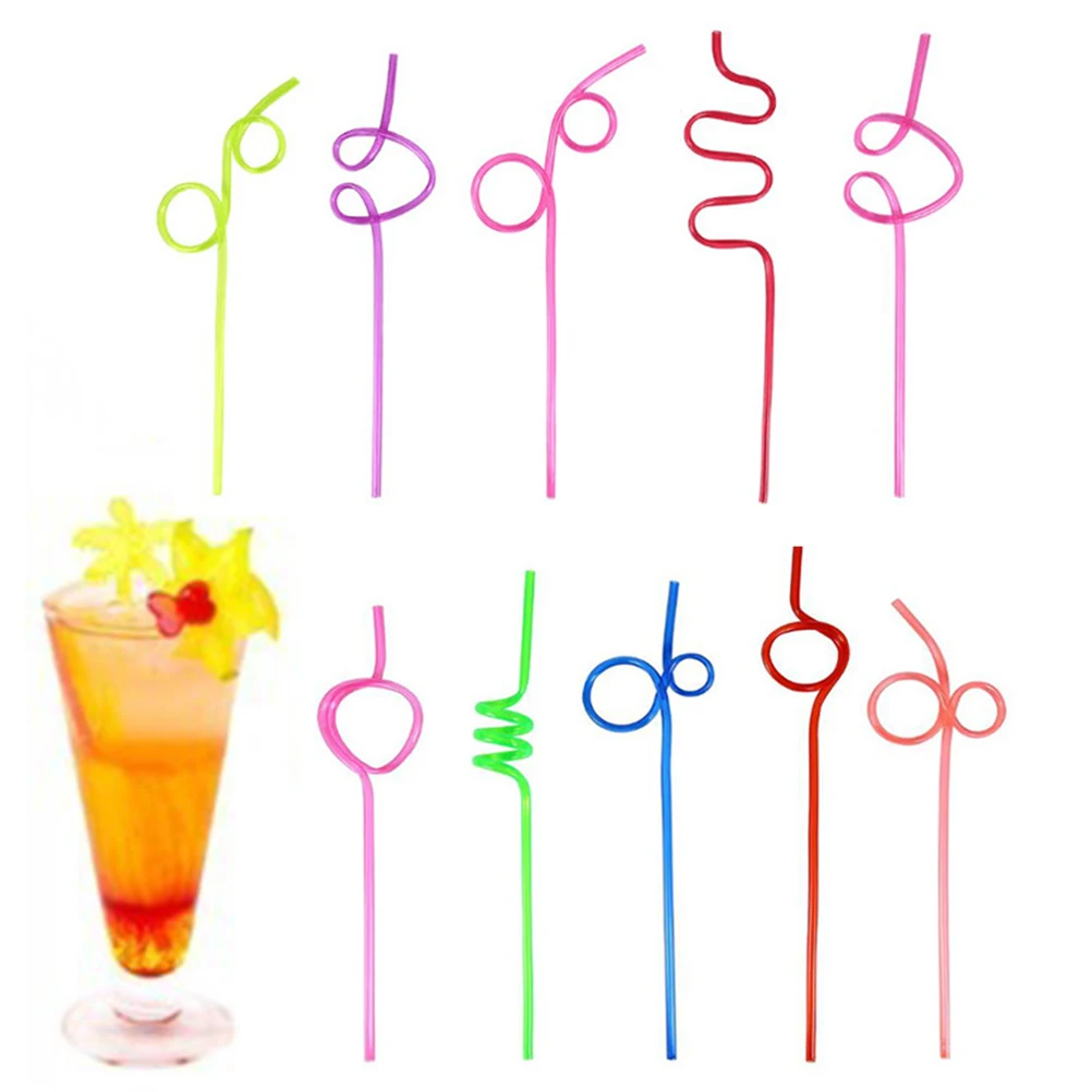 

60PCS PVC Straws Crazy Reusable Drinking Straws in Assorted Colors Great for Parties Carnivals Fun Mixed Color