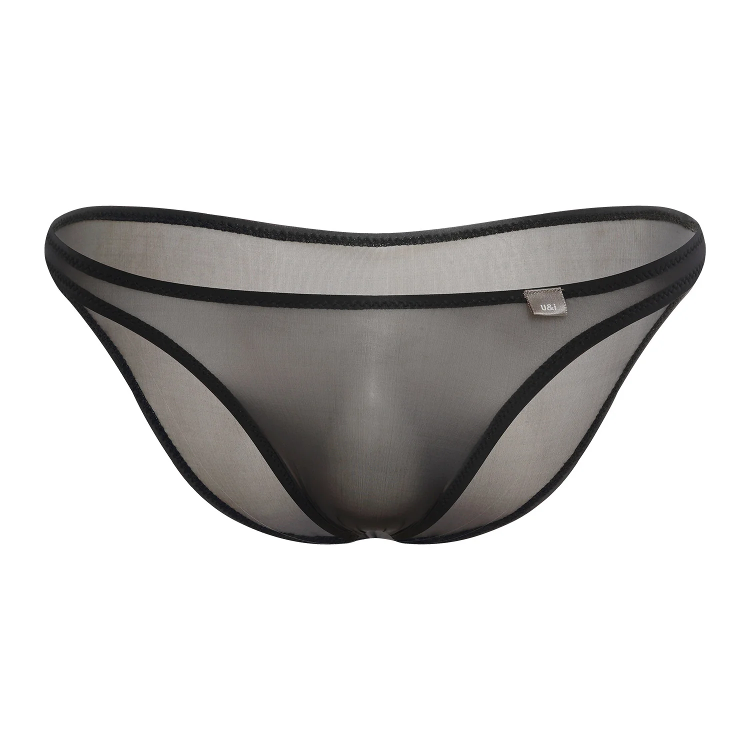 

U＆I sexy briefs for men, ultra-thin, transparent nylon tights, one-piece, seamless, half-hip wrap