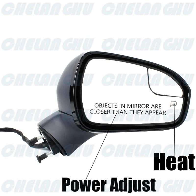 For Ford Fusion 2013 2014 2015 2016 US Version Right Side 7 Pins Primed Heated Power Adjust Puddle Light Mirror Assembly