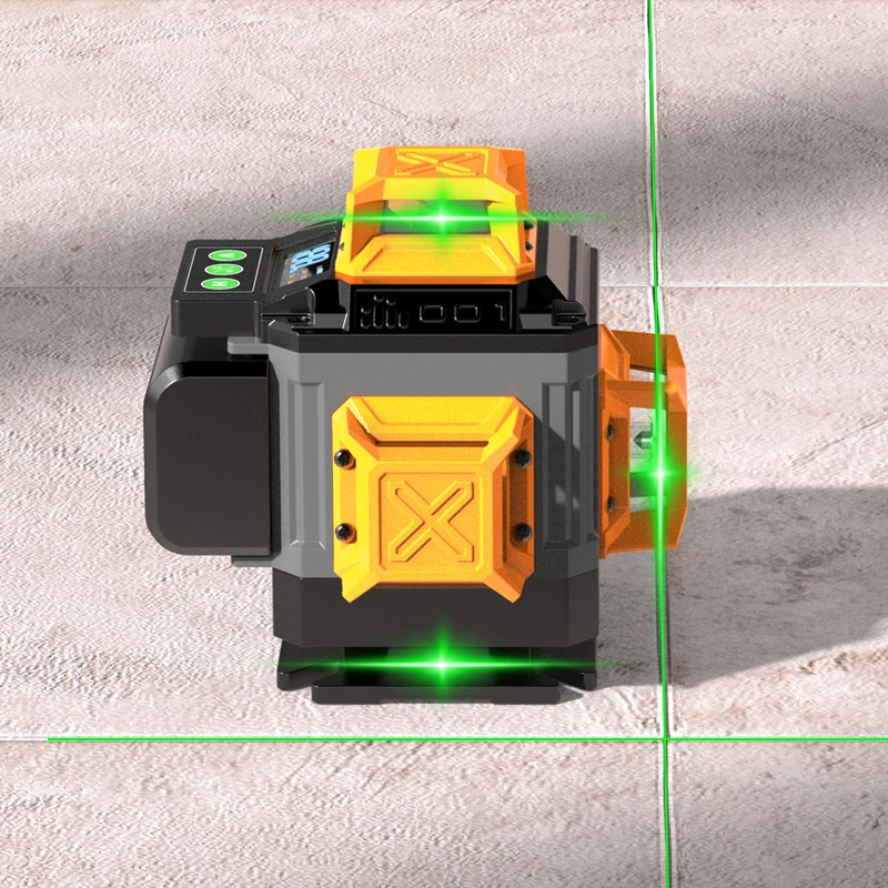 Imagem -04 - Nível de Laser Alta Precisão 12 16 Linhas Poderoso Feixe de Laser Verde Nível de Linha de Laser Instrumentos Ópticos Auto-nivelamento 360° Laser Rotativo Ferramentas de Construção Remoto Nível Laser