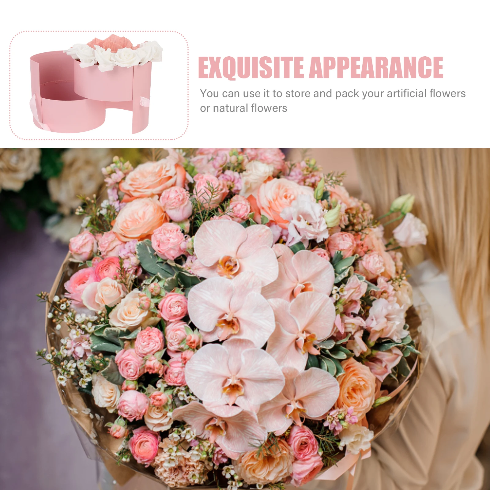 

Gift Flower Box Floral Boxes Valentine's Day Packaging Packing Pink Bouquet Baby