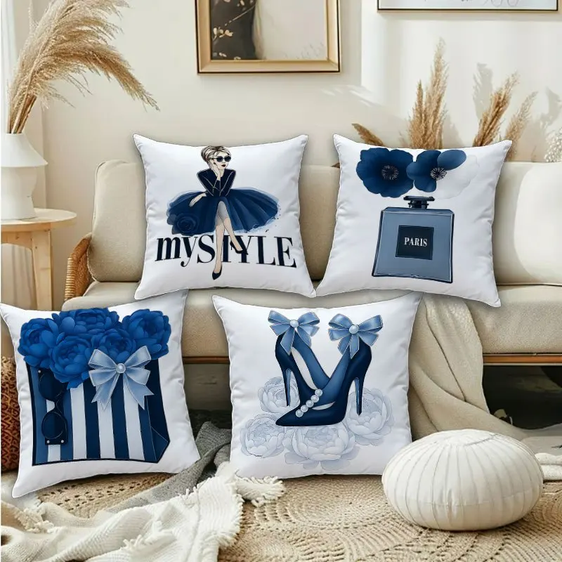 Ballet dress with rose pattern digital printing pillow cover Short plush Suitable living room bedrooms sofas throw cushion cover