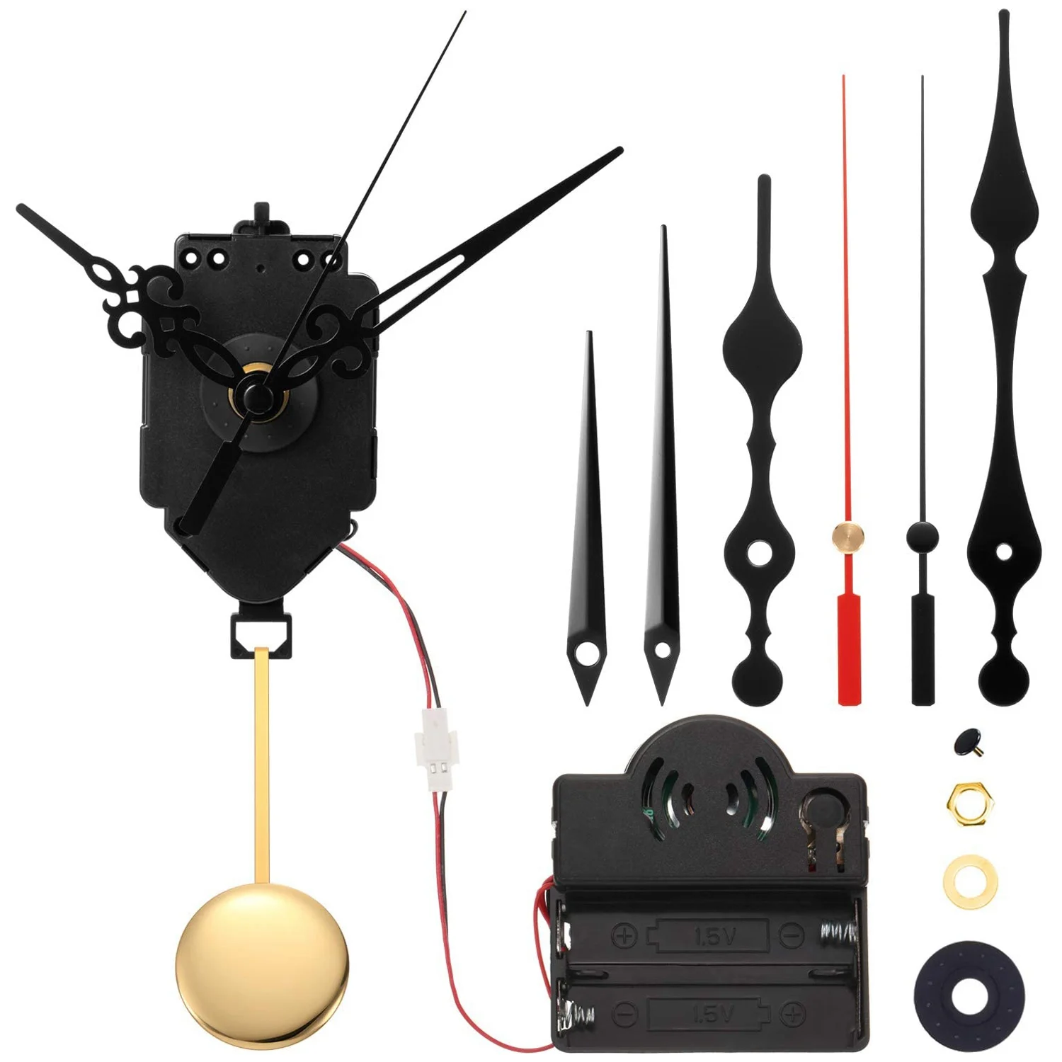 

Quartz Pendulum Trigger Clock Movement Chime Westminster Melody Mechanism Clock Kit with 3 Pairs of Hands