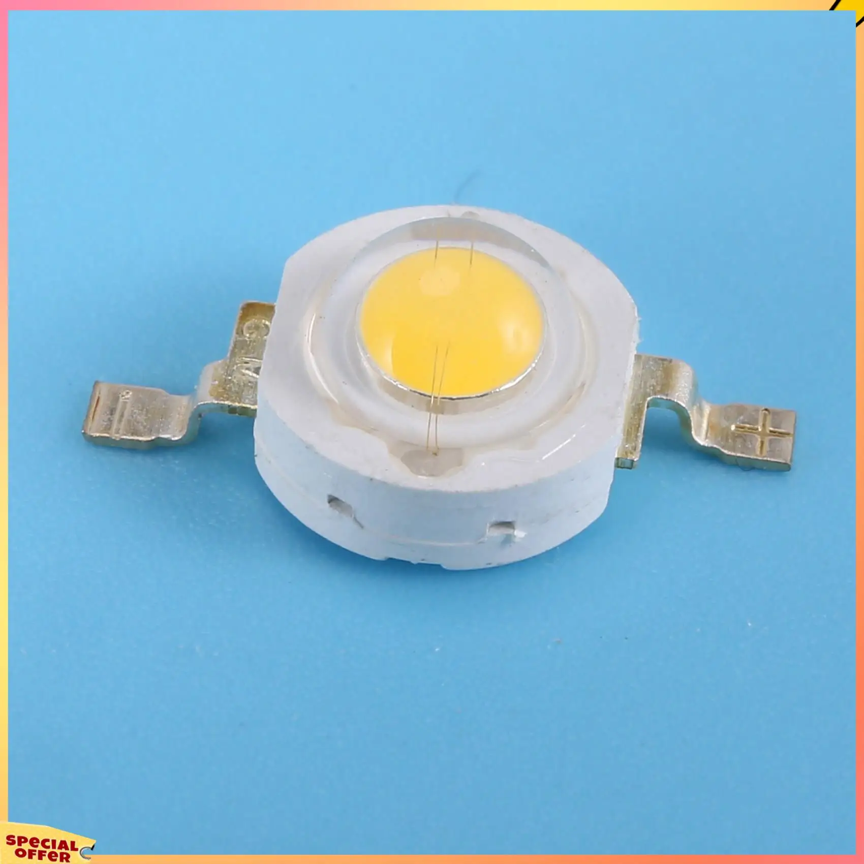 

ABFI 40 Pieces High Power 2 Pin 3W Warm White LED Bead Emitters 100-110Lm