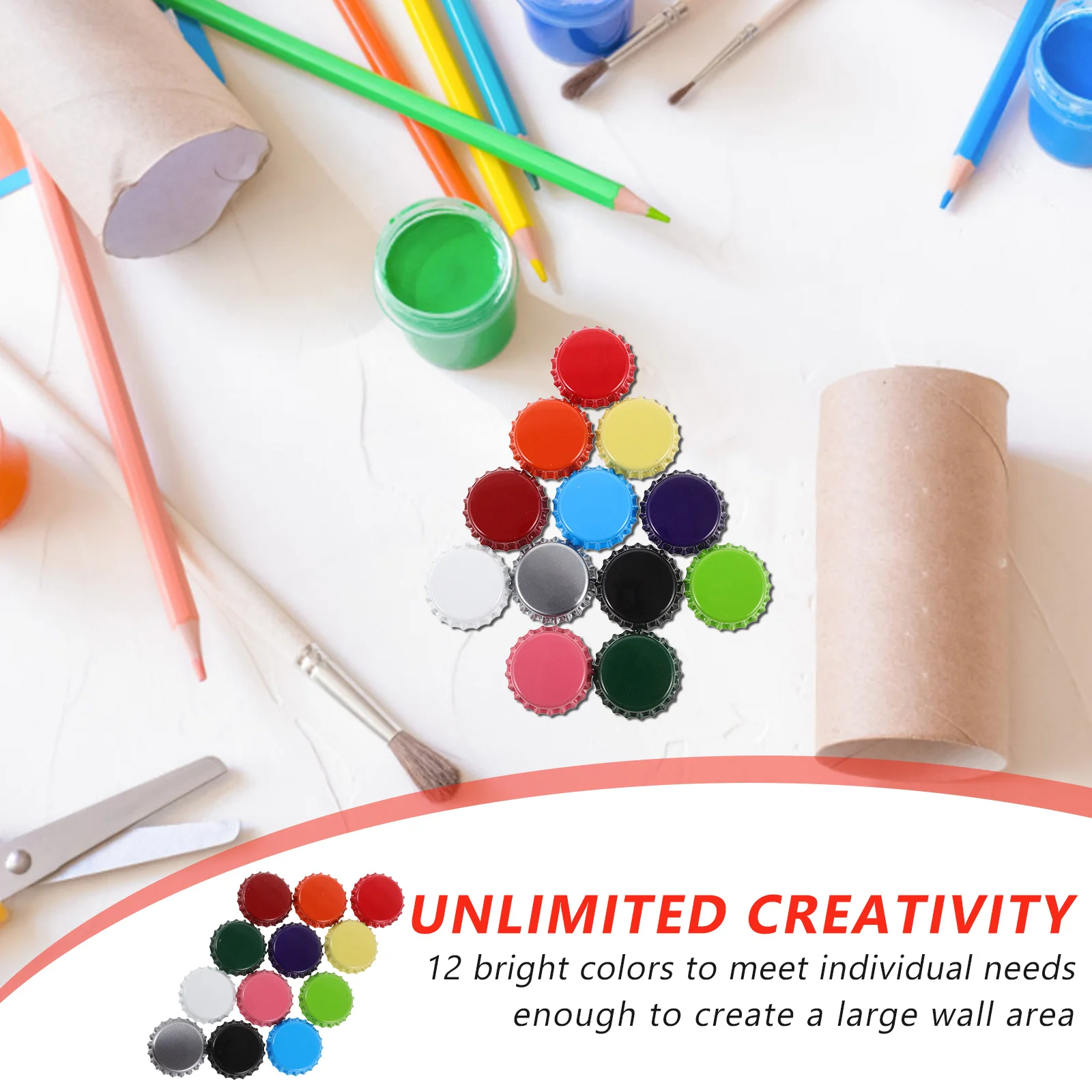 

60Pcs Colorful Double Side Beer Bottle Caps Metal Craft Supplies Iron Wall Art Decor for DIY Projects Bottle Caps for Crafts