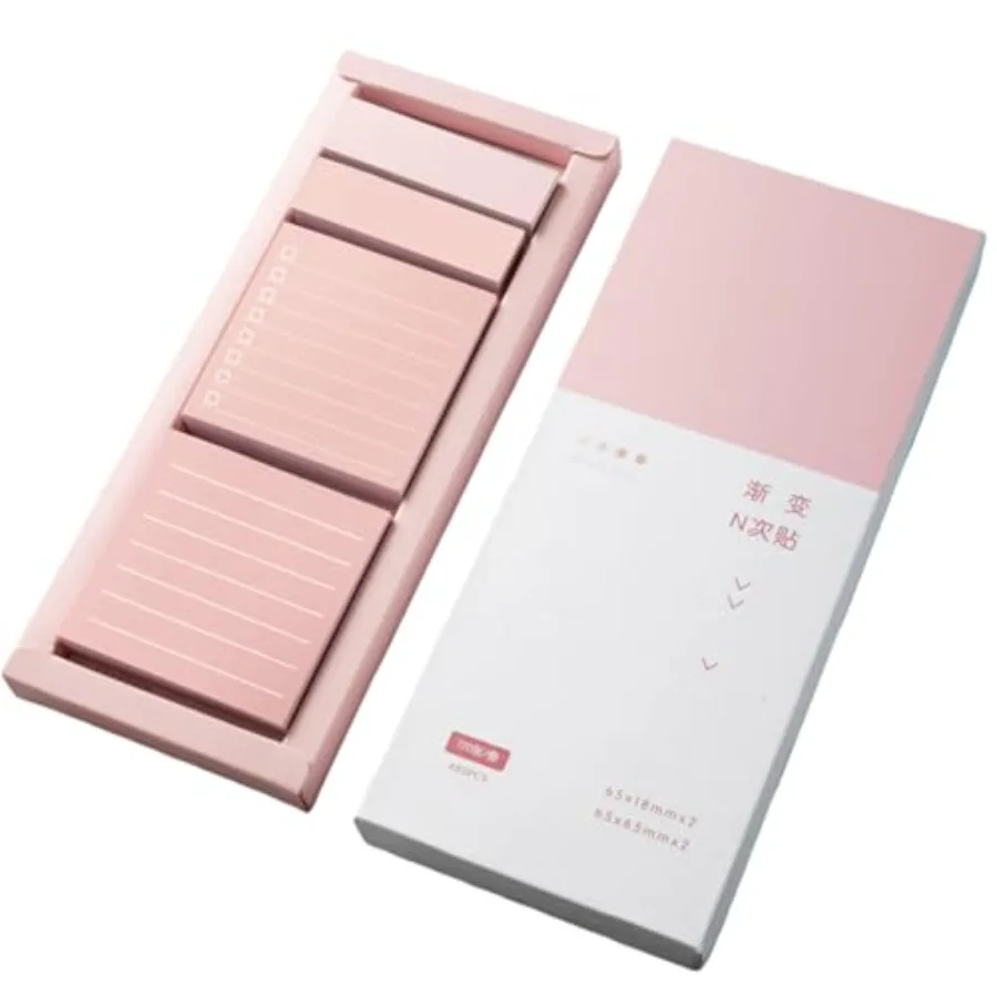 

Cute Sticky Notes Set, Pink Sticky Memo Pads, 480 Sheets Kawaii Self-Stick Memo Note Pads Divider Tabs Bundle Writing Memo Pad