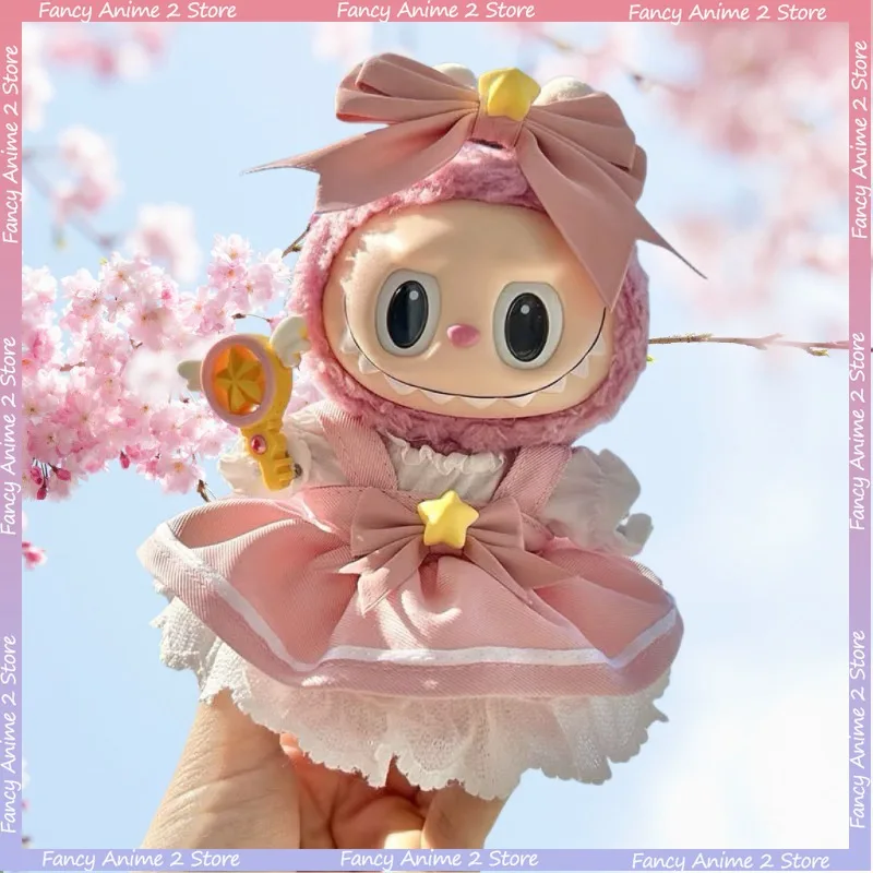 

Милое головное платье Sakura Kinomoto с бантом, одежда для куклы Labubu 17 см, розовая кукла, платье принцессы в стиле аниме, плюшевые аксессуары для кукол