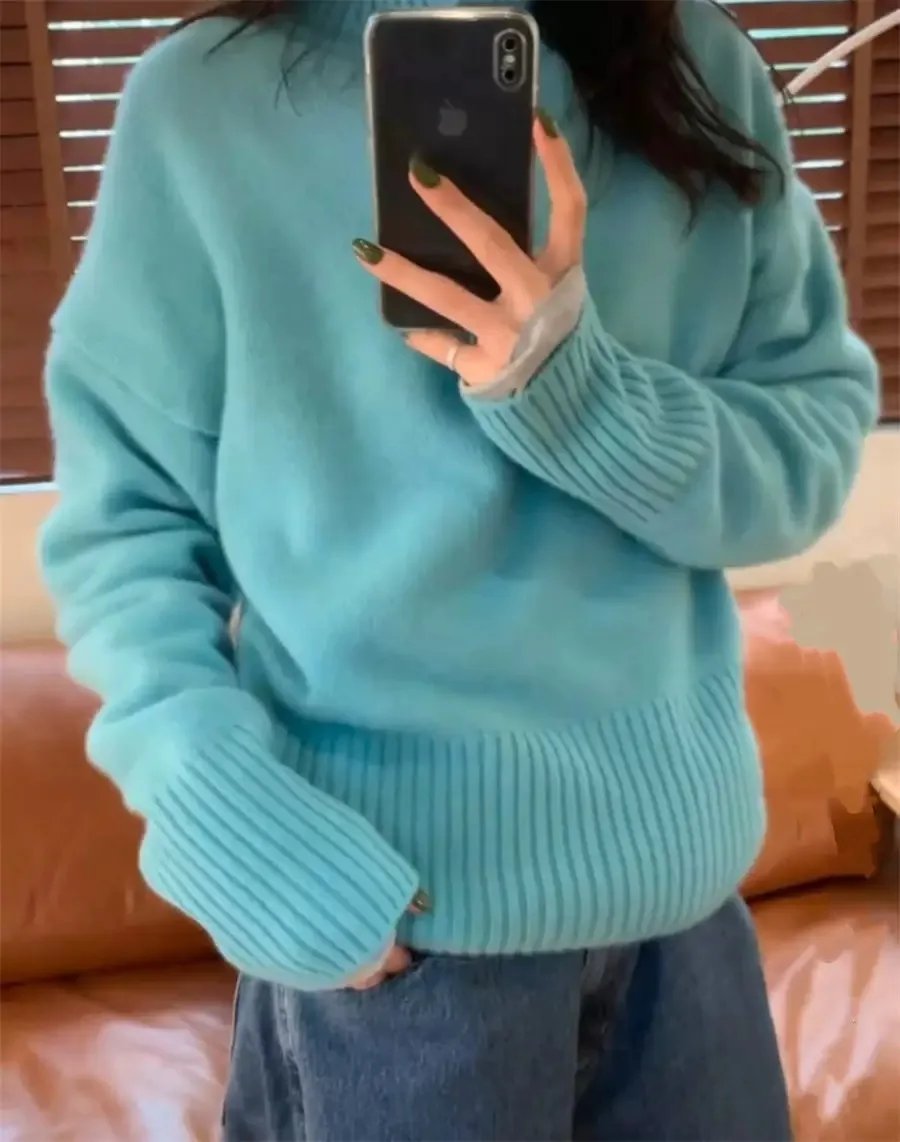 

PREON Commuter Sle High Ne вязаный свитер универсальный простой дизайн осень-зима Новое поступление женский свободный крой Long Sve