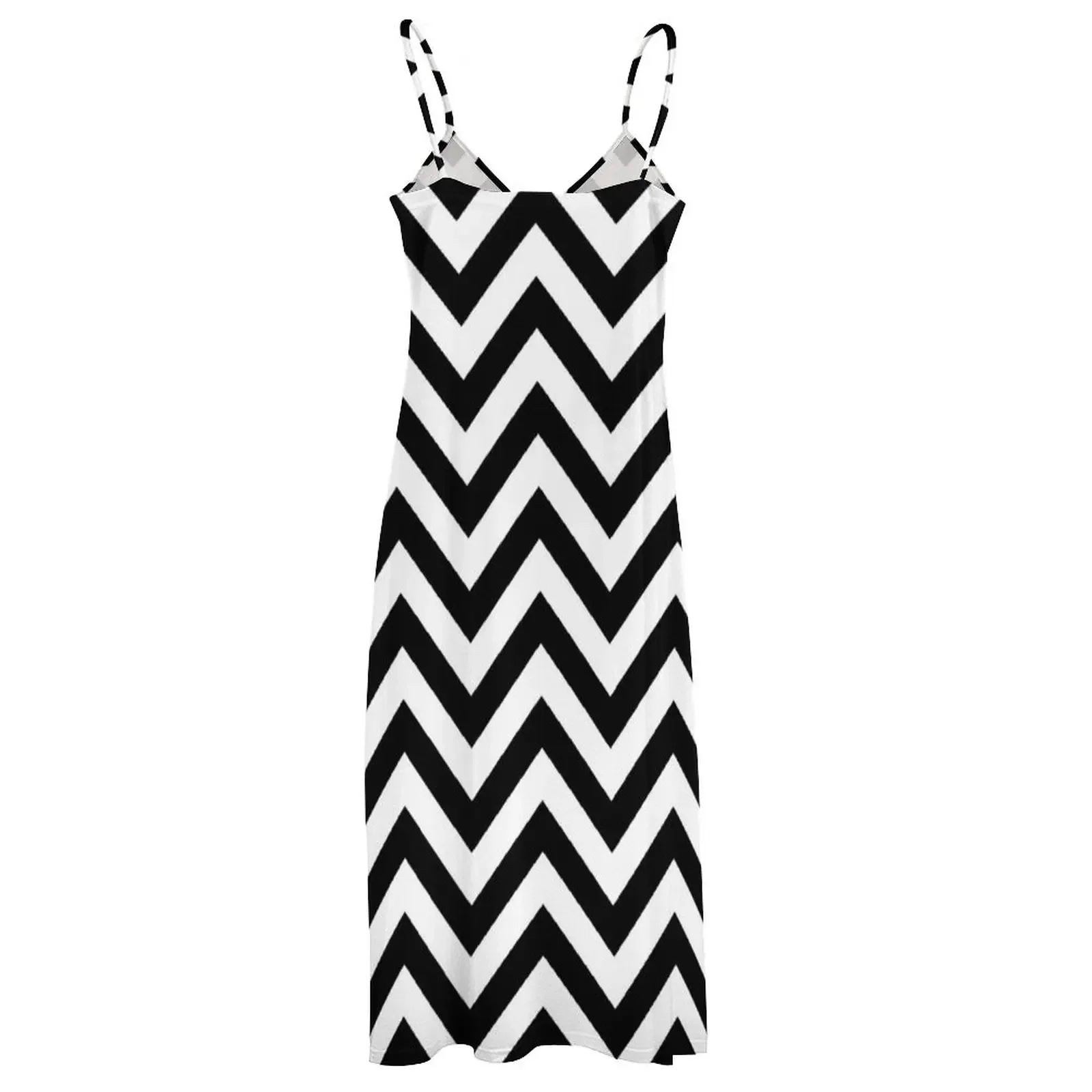 Black and White Zigzag Design Sleeveless Dress elegant guest wedding dress beach dresses dress for women 2024