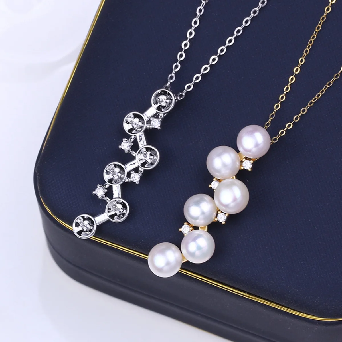 Multi Pearl Pendant Blank Setting, 14K Gold Plated Elegant DIY Findings For Ladies Necklace