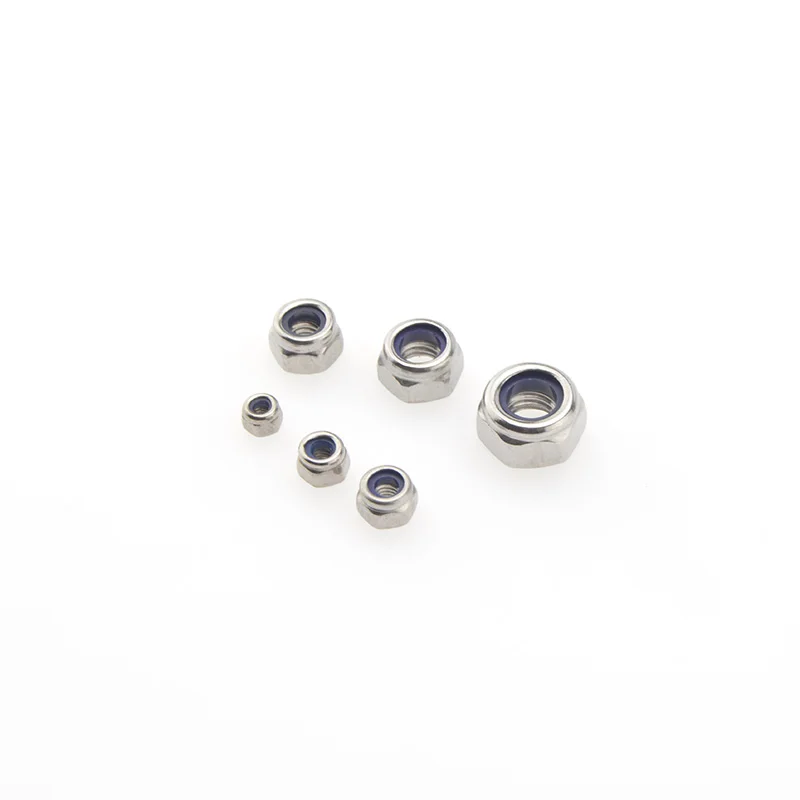 10pcs 304 สแตนเลสสตีล (M2 M3 M4 M5 M6) ไนลอน Self Locking HEX NUTS DIY อุปกรณ์เสริมสําหรับรีโมทคอนโทรลรถ/เรือ