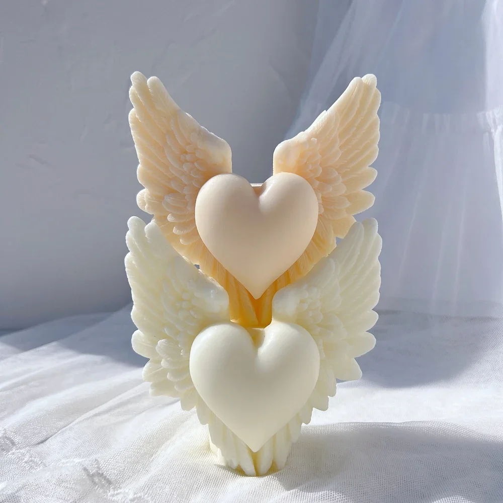 

Heart Wing Silicone Mold Valentine's Day Gift idea Angel Pillar Silicone Mold Home Decor Wedding Gift