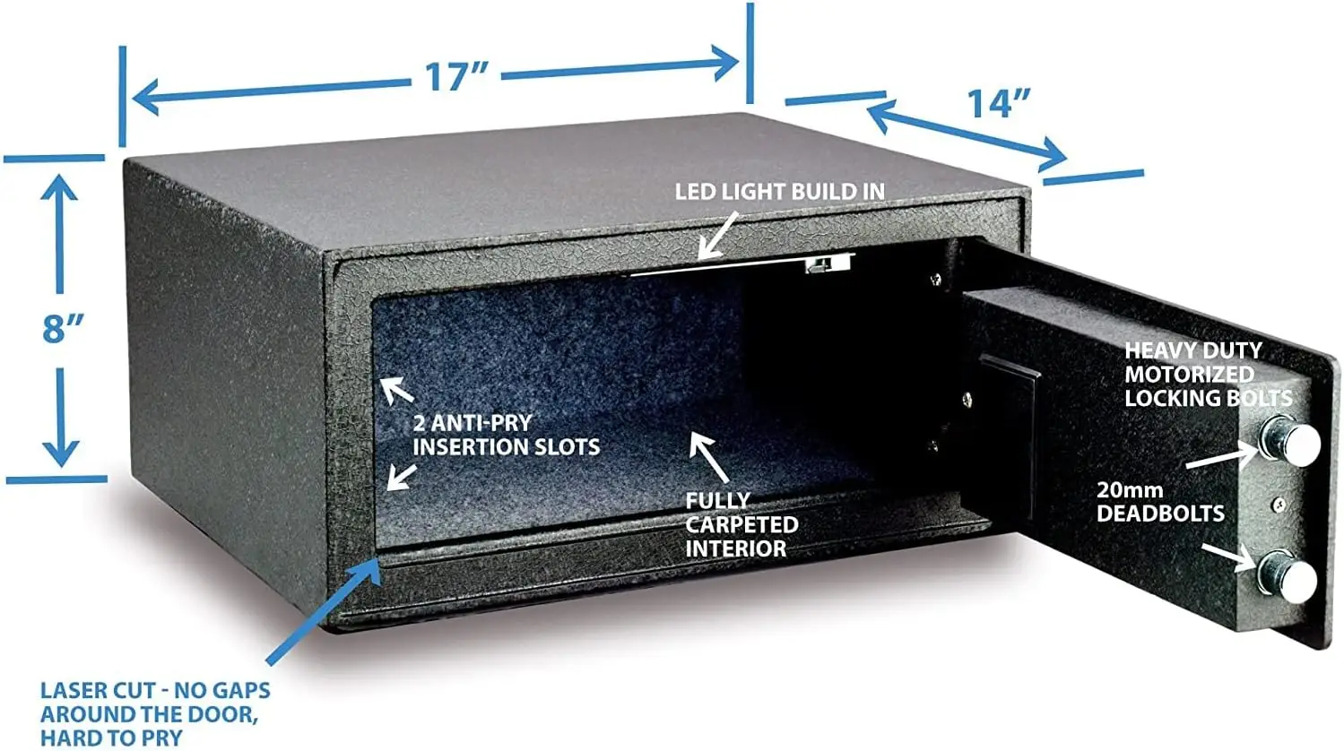 Cofre biométrico resistente do teclado LCD da impressão digital de VS-35BLA