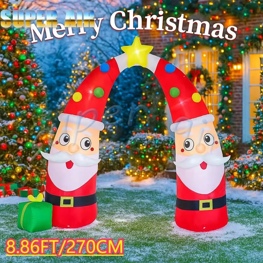 ของตกแต่งบ้านรูปซานตาคลอสเป่าลม ผลิตในจีน ของเล่นประดับตกแต่งคริสต์มาสกลางแจ้ง ของขวัญเทศกาลคริสต์มาส