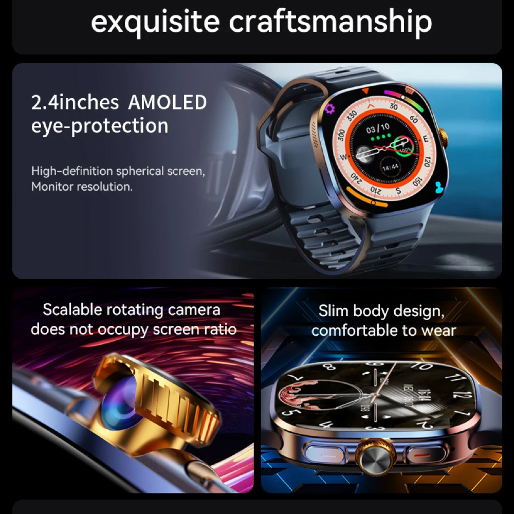 4G Smart Watch Full Netcom APP Download NFC WIFI GPS Smartwatch SIM 3+32Gb RAM Health Monitor Rotate Camera 2.4' AMOLED Screen