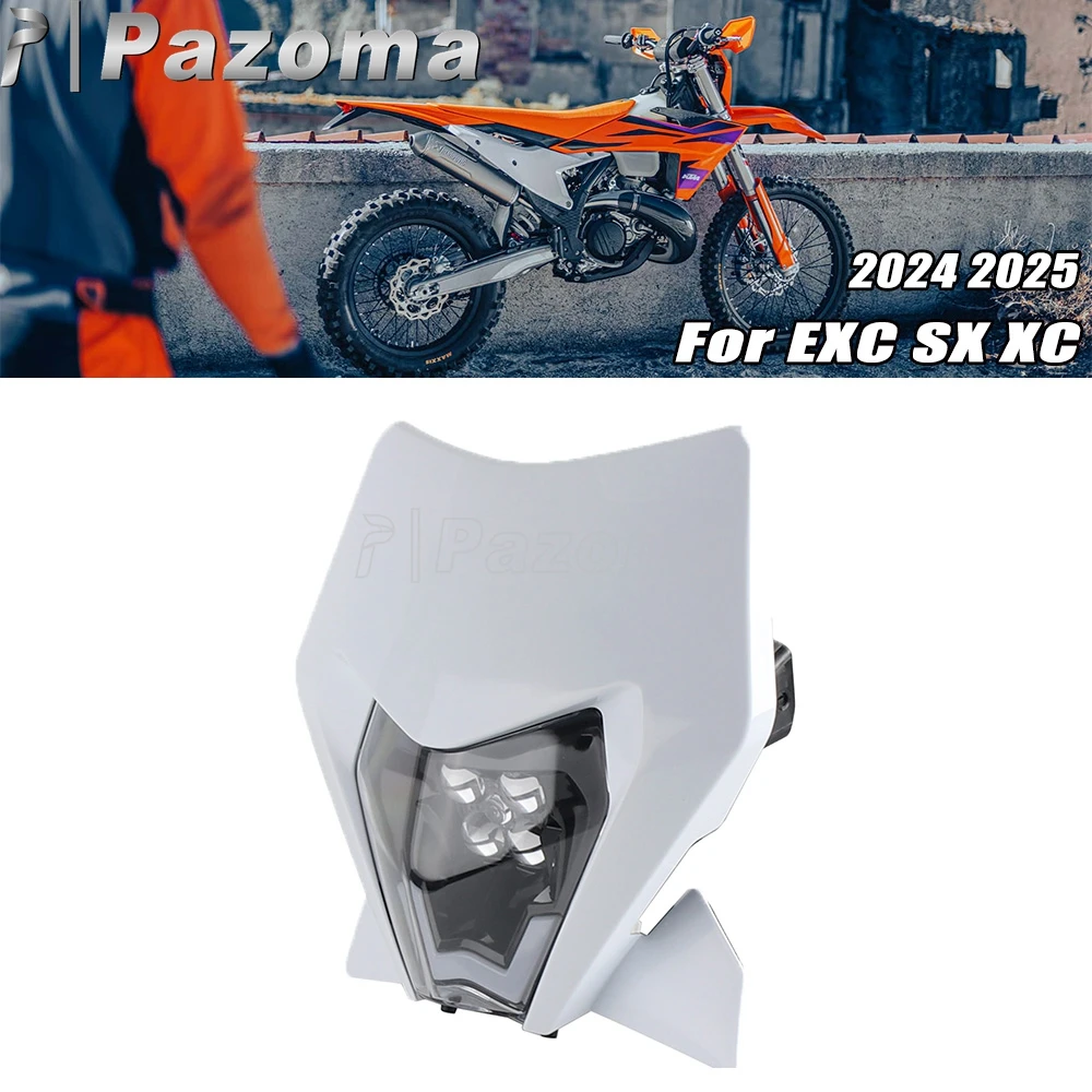 

Motorcross Headlight Fairing Pit Dirt Bike LED Headlamp Plate For EXC250 EXC300 EXC450 SX250 SX300 SX450 XC250 XC300 XC450 2024