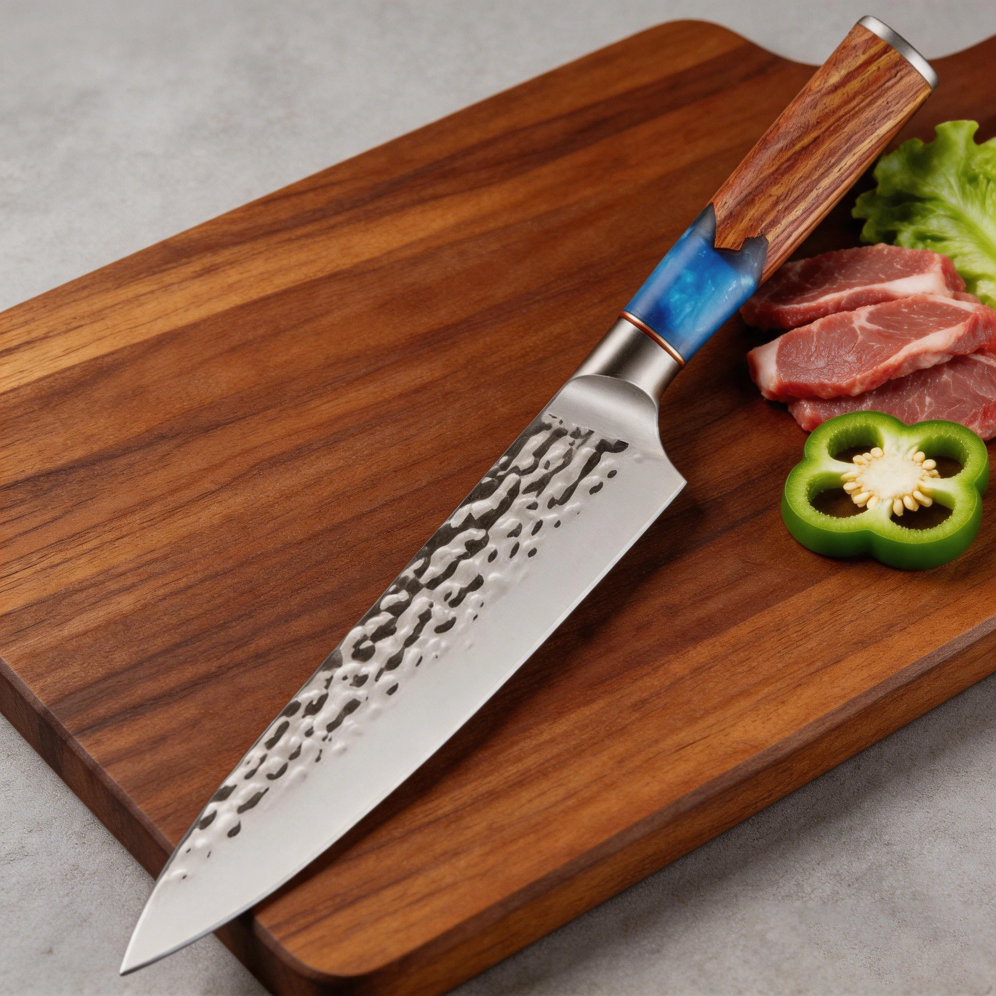 Professional 8-inch Forged Texture Kitchen Knife for Household Use. New 2026 Model. Suitable for Meat, Vegetables and Fruits.