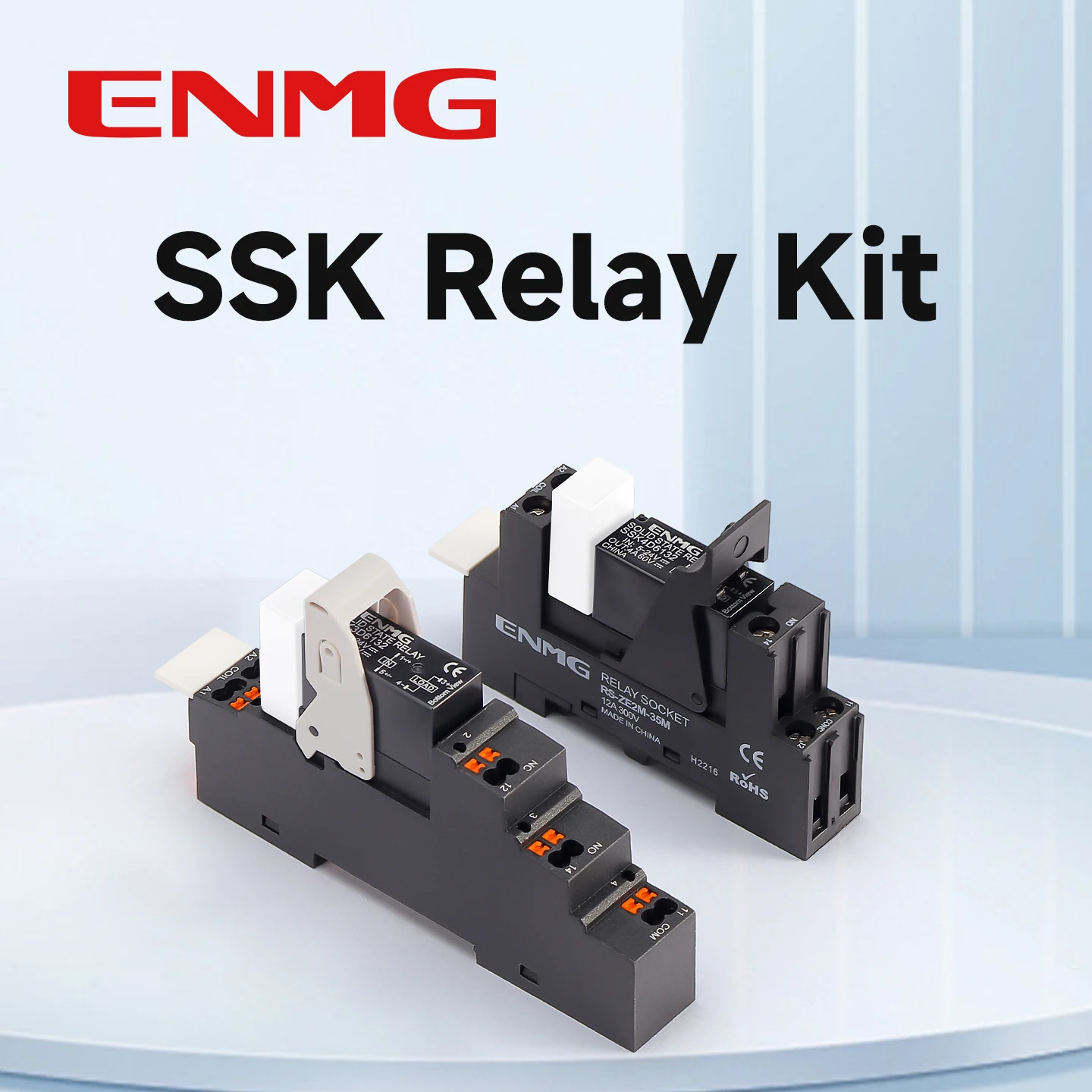ENMG Industrial SSK10D6132 Solid State Relay SSR DIN Rail DC Control AC 220V 3A 4A 10A DC 5V 24V with Base Socket