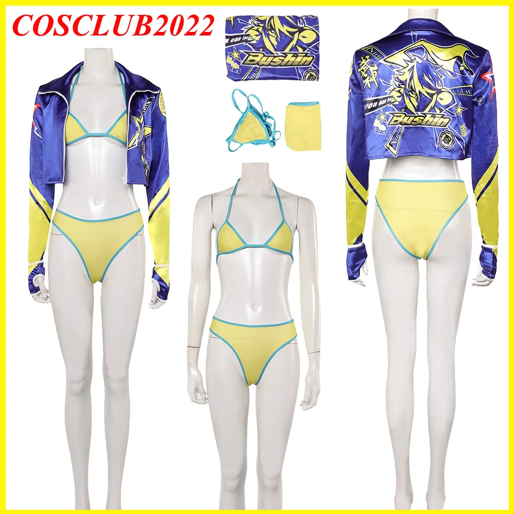 

Game Fighter 6 Kimberly Cosplay Bikinis Costume Swimsuit Women Beach Coat Swimwear Clothing Outfit Halloween Party Disguise Suit